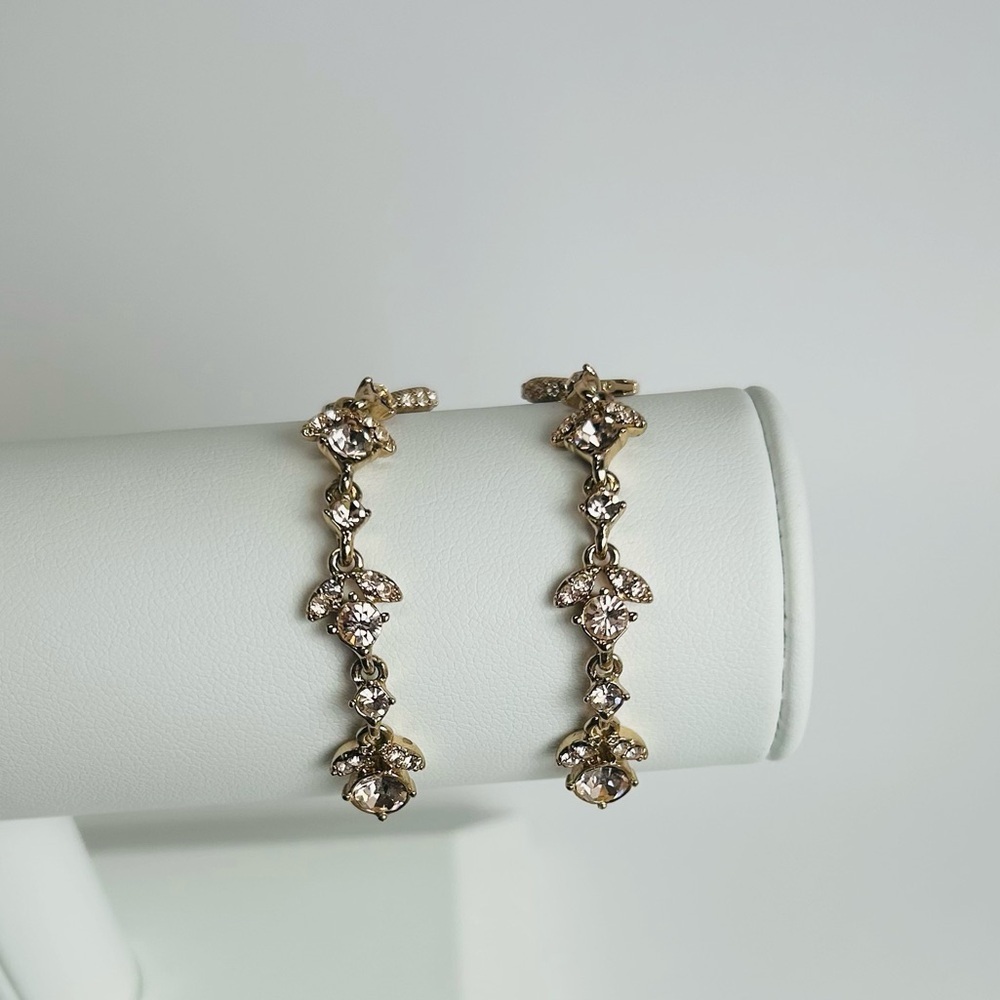 Givenchy Crystal Linear Drop Earrings, Elegant Gold